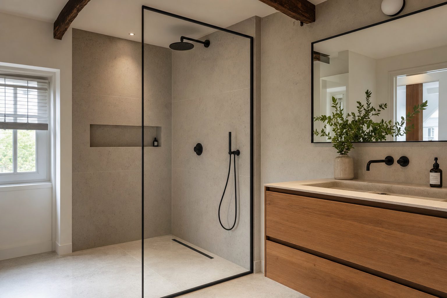 Gerenoveerde moderne badkamer in een Amsterdams appartement